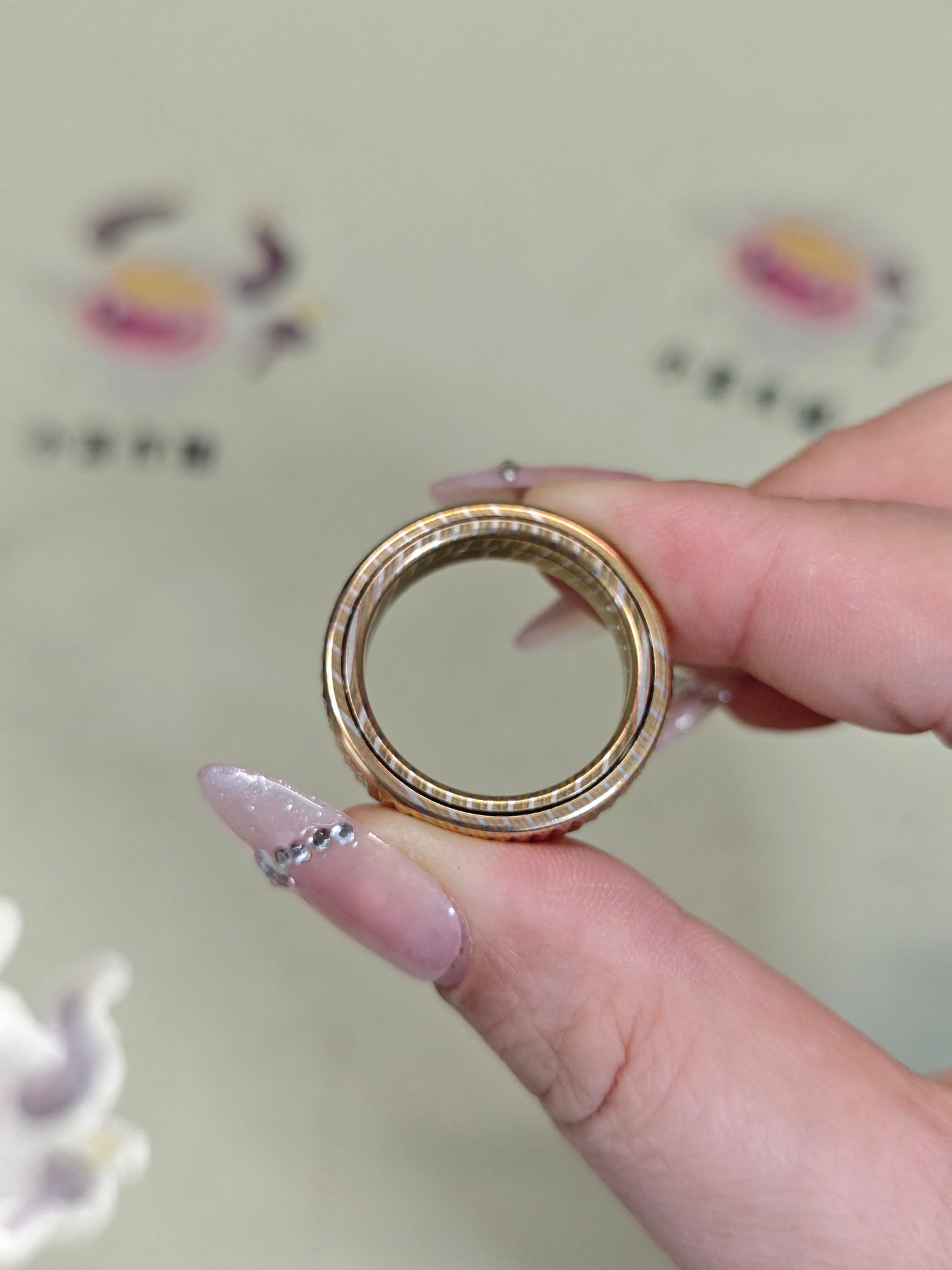 Paris Stud Mokume Copper