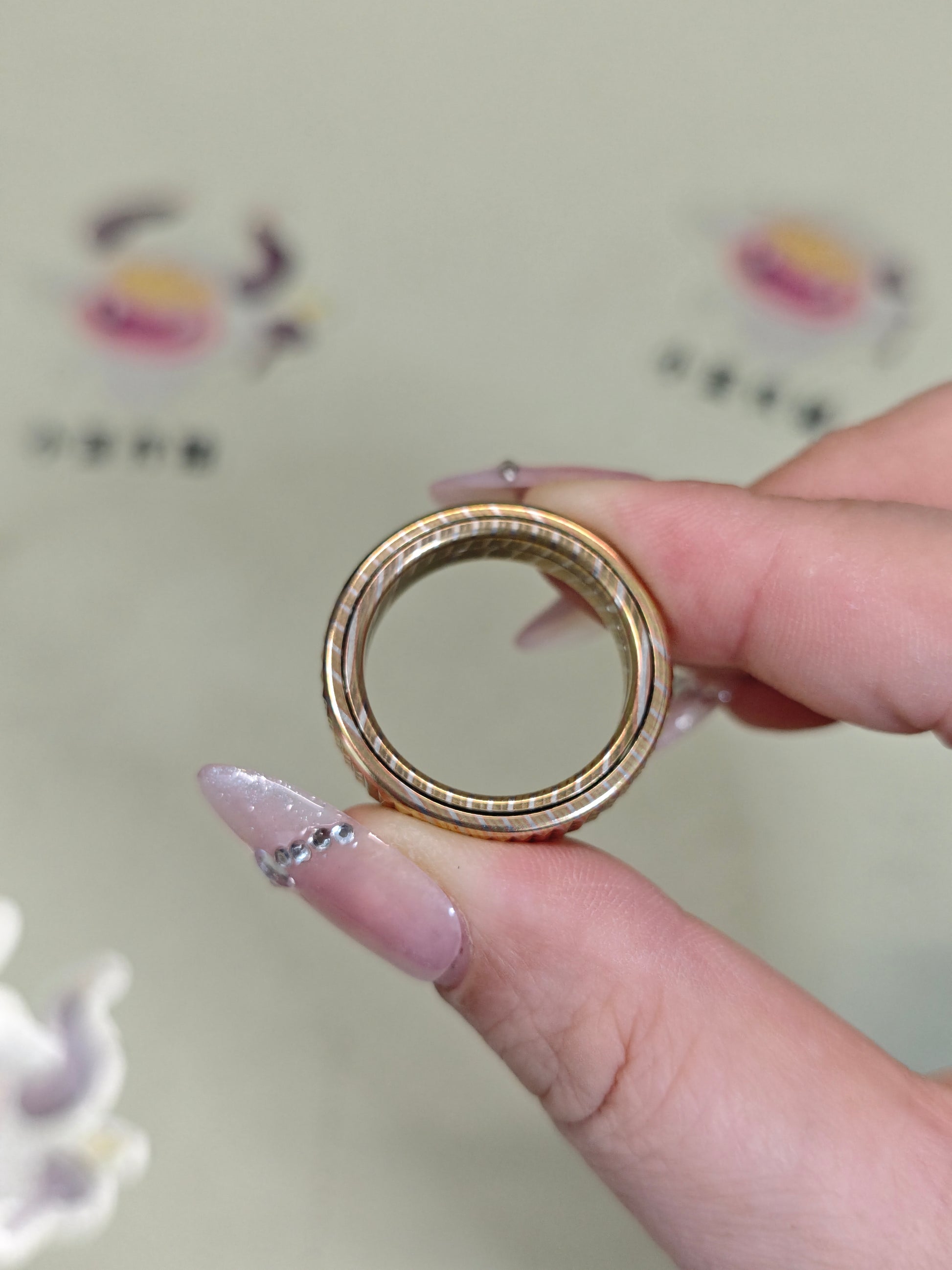 Paris Stud Mokume Copper