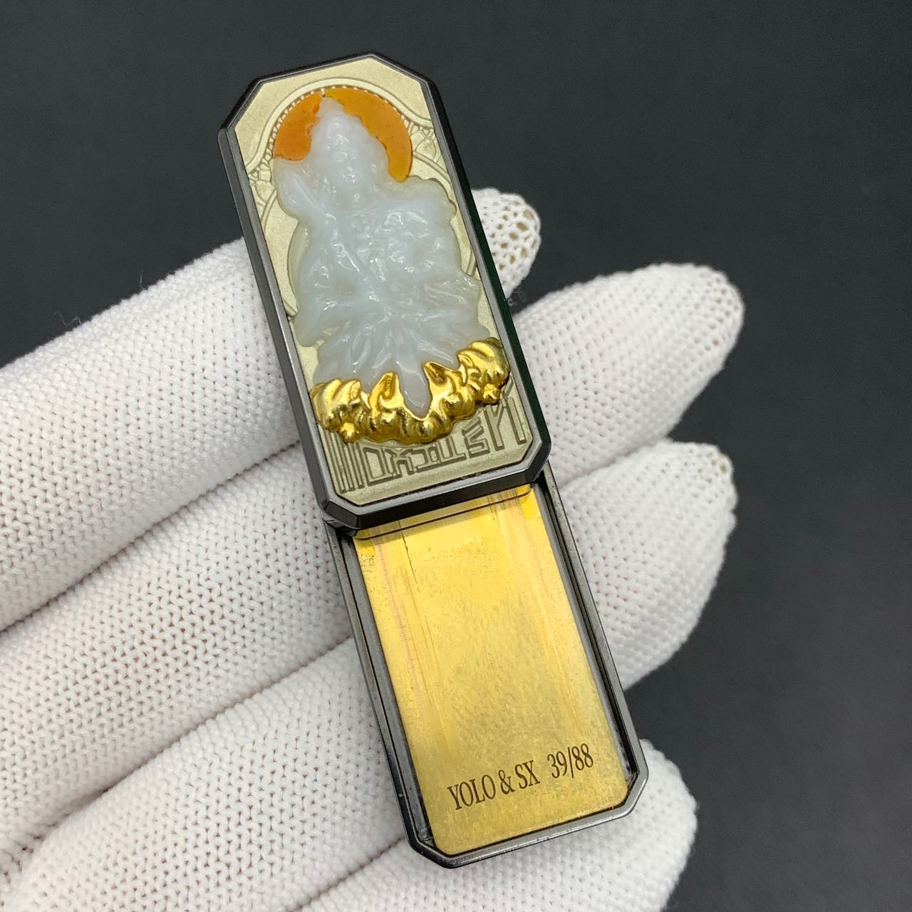 Guardian Buddha Zirconium Engraved