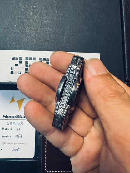 Ridge Stainless Steel Machine Finished Engraved