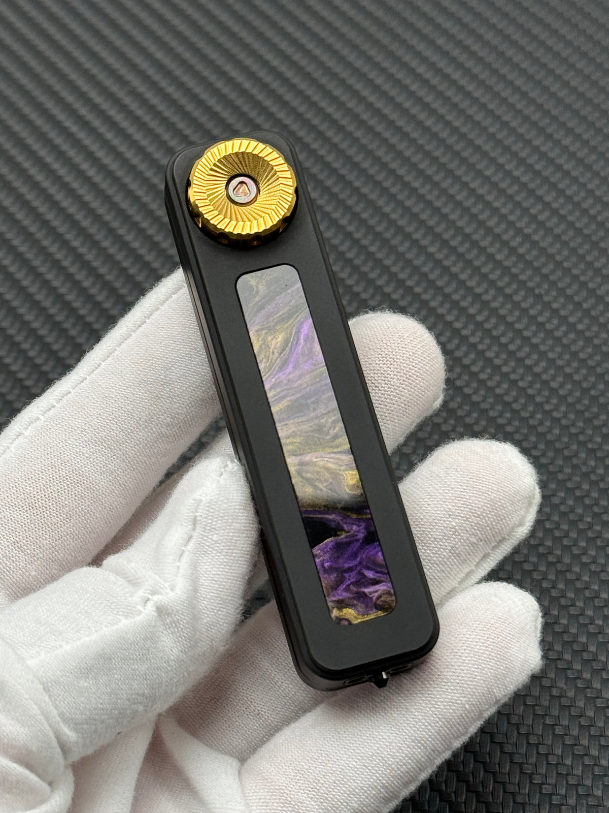 Rhythm Box Purple Gold Inlay Titanium