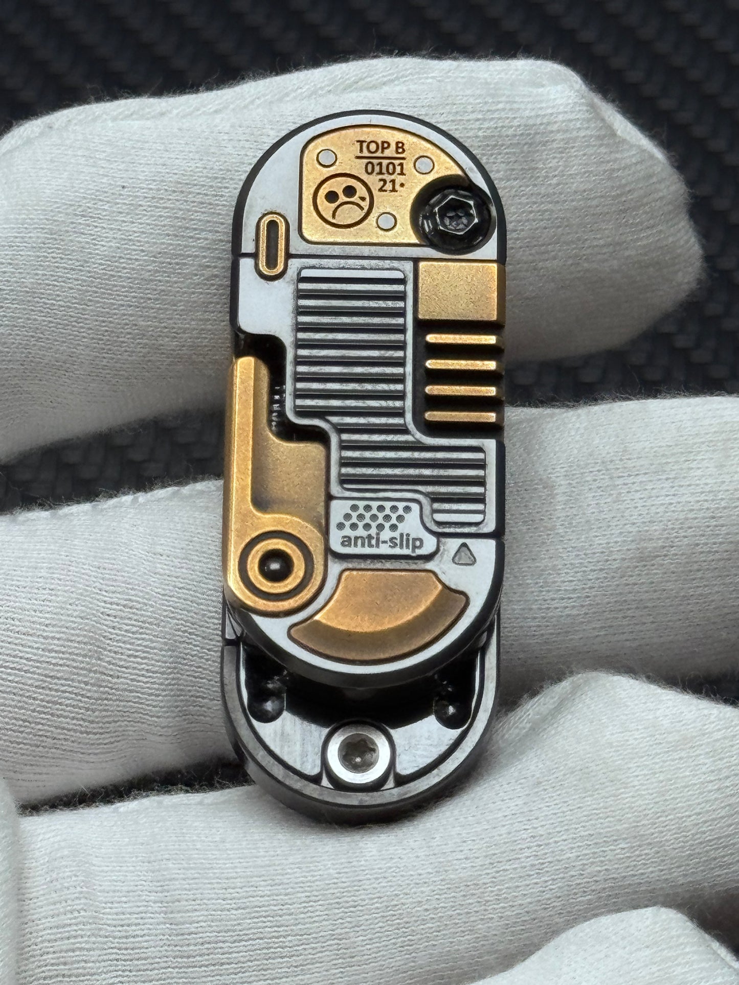 DZ Top B Precision Machined Mechanical Detent EDC Fidget Slider Brass