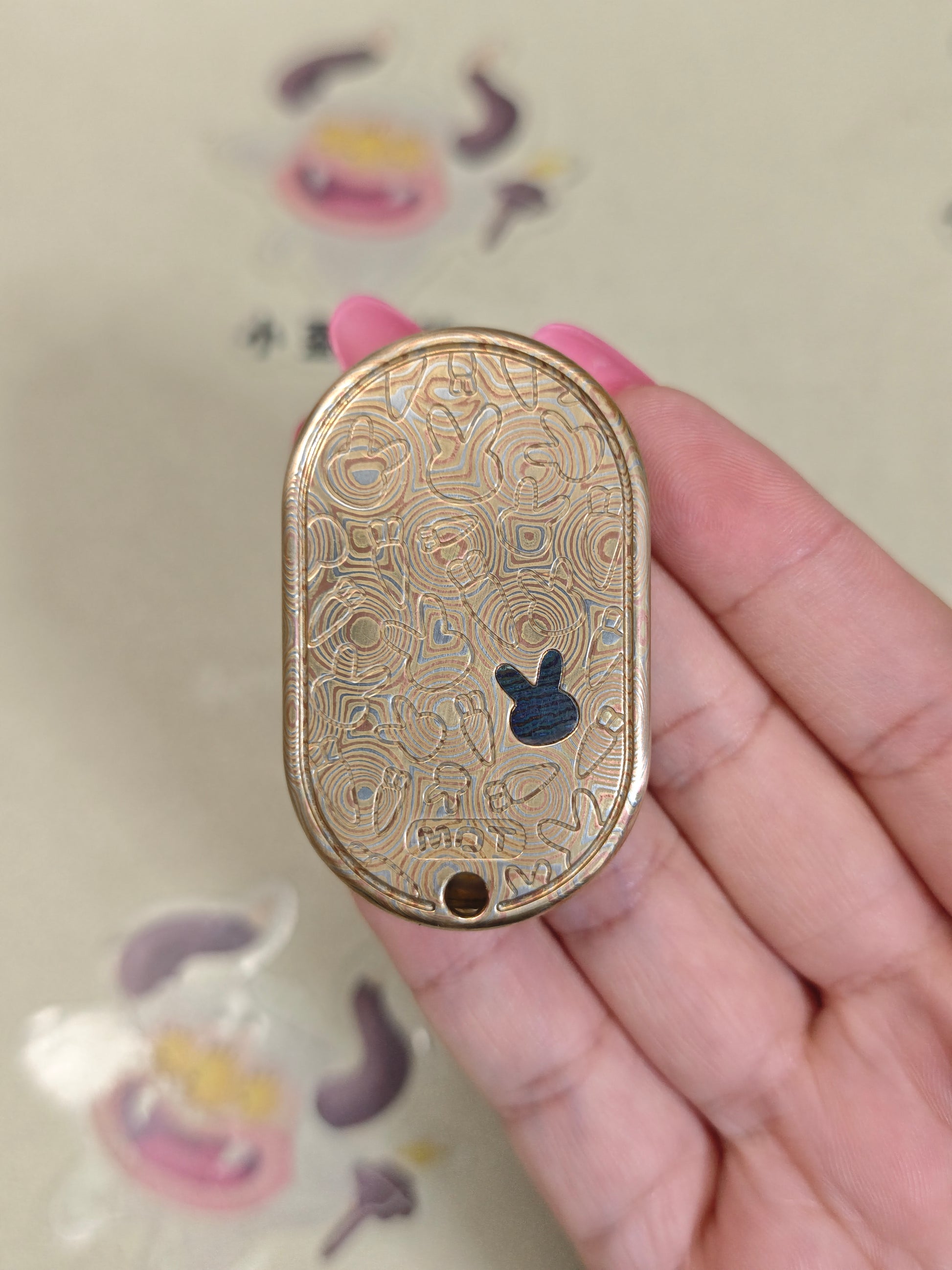 Grumpy Rabbit Rhythm Mokume Copper